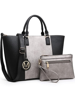 MKP Women Large Tote Bags Top Handle Satchel Handbags Purses Shoulder Bag Work Bags Set 2pcs