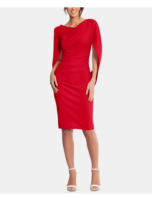 Betsy & Adam Caped Sheath Dress