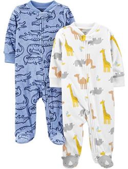 Baby Boys' Fleece Footed Sleep and Play, Pack of 2