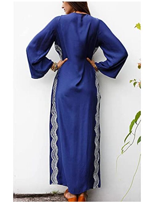 Bsubseach Women Beachwear Turkish Kaftans Long Swimsuit Cover up Caftan Beach Dress