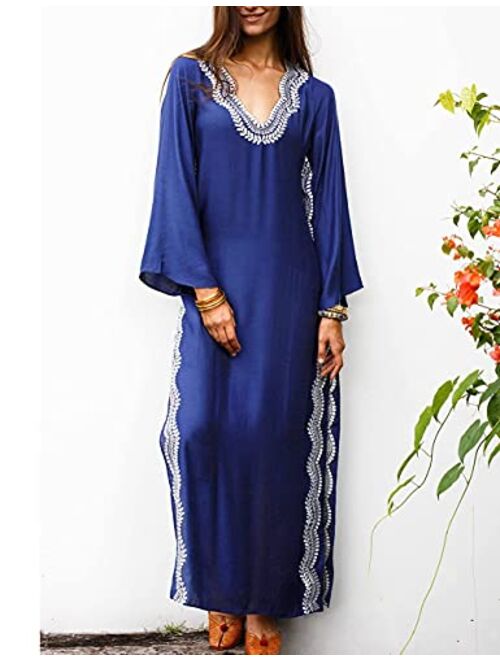 Bsubseach Women Beachwear Turkish Kaftans Long Swimsuit Cover up Caftan Beach Dress