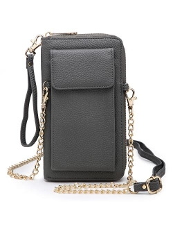 MKP Women Fashion Small Crossbody Shoulder Bag Cell Phone Purse Wallet Holder Clutch with Credit Card Slots and Chain Strap