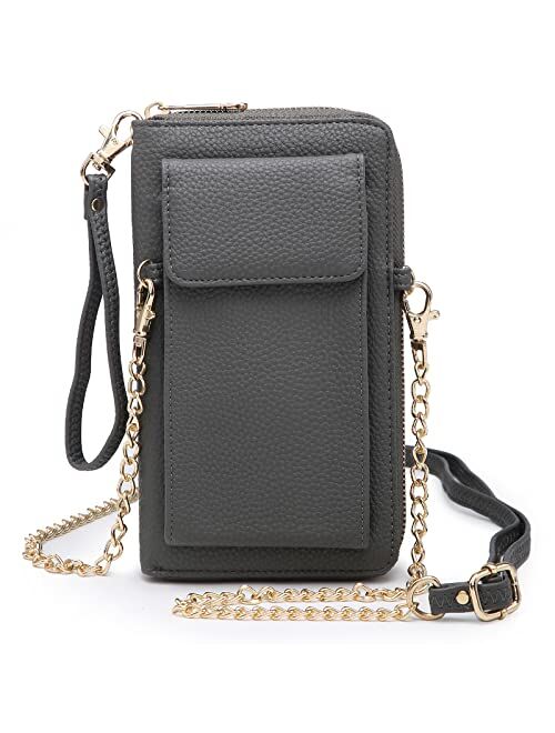 Mkp Collection MKP Women Fashion Small Crossbody Shoulder Bag Cell Phone Purse Wallet Holder Clutch with Credit Card Slots and Chain Strap