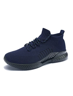 Men's Athletic Shoes Sock Sneaker - Mesh Lace Up Slip On Styling Comfortable Casual Cushioning Sneakers