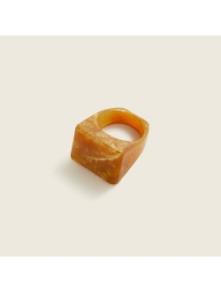 Made-in-Italy square face acetate ring