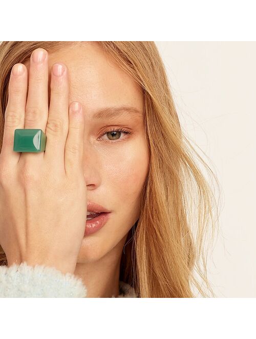 J.Crew Made-in-Italy square face acetate ring