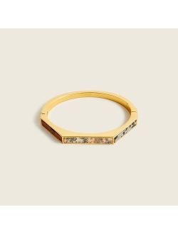 Mixed semiprecious stone hinge bracelet