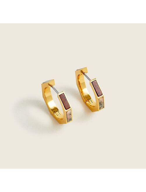 J.Crew Semiprecious stone huggie hoop earrings