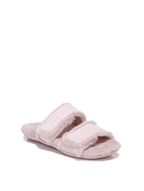 Vionic Chakra Faith Women's Fuzzy Slide Slipper - Comfortable Cozy Open Toe Slippers That Include Three-Zone Comfort with Orthotic Insole Arch Support, Medium Fit Sizes 5