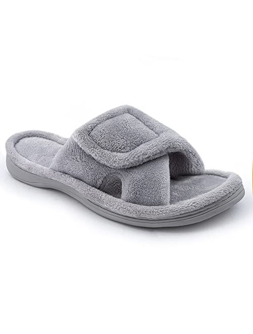 Git-Up Women's Diabetic Slippers Memory Foam Soft Cozy Arch Support Arthritis Edema Bedroom Shoes Non Slip Indoor Outdoor Rubber Sole