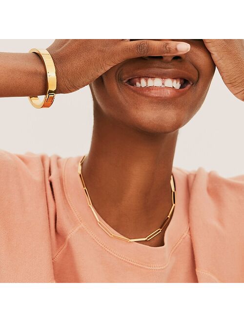 J.Crew Demi-fine 14k gold-plated short paper clip necklace