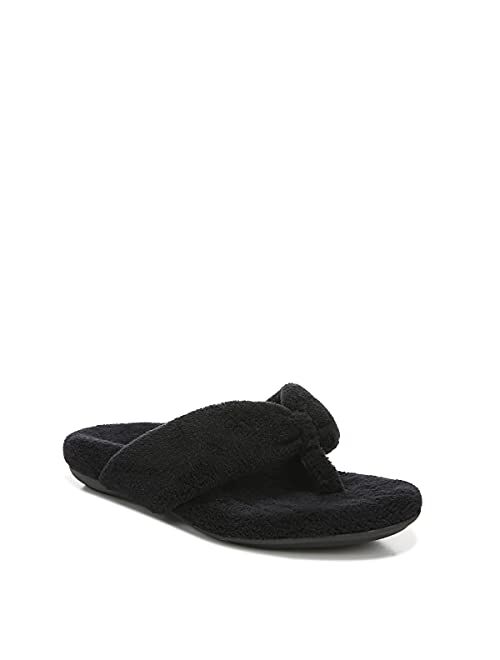 Vionic Women's Chakra Lydia Toe-Post Slipper- Comfortable Plush Slippers that include Three-Zone Comfort with Orthotic Insole Arch Support, Slippers for Women