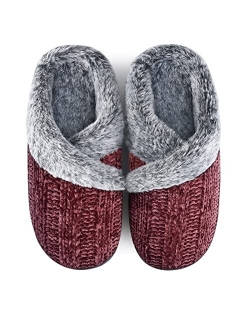 Homitem House Slippers for Women Indoor and Outdoor Fuzzy Slippers with Arch Support Fluffy Slippers with Memory Foam Winter Bedroom Warm Slippers House Shoes for Womens 