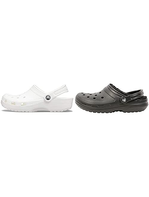 Crocs Men's and Women's Classic Clog & Lined Clog 2-Pack Bundle