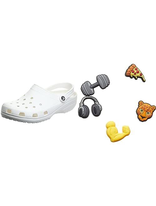 Crocs Mens and Womens Classic Clog w/Jibbitz Charms Sports 5-Packs