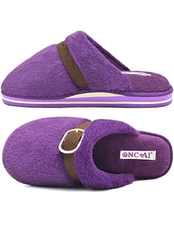 ONCAI Women Fuzzy Slippers Women's Cozy Momory Foam Slipper Fluffy Bedroom House Slippers For Women