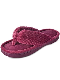 DL Women's Flip Flop Memory Foam Slippers with Cozy