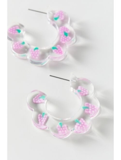 Translucent Fruit Hoop Earring