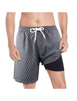 swim trunks with compression liner