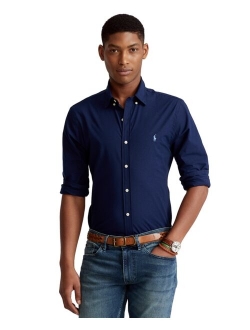 Men's Slim Fit Striped Stretch Poplin Shirt