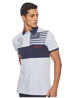 Men's Slim Fit Color Blocked Pique Polo Shirt