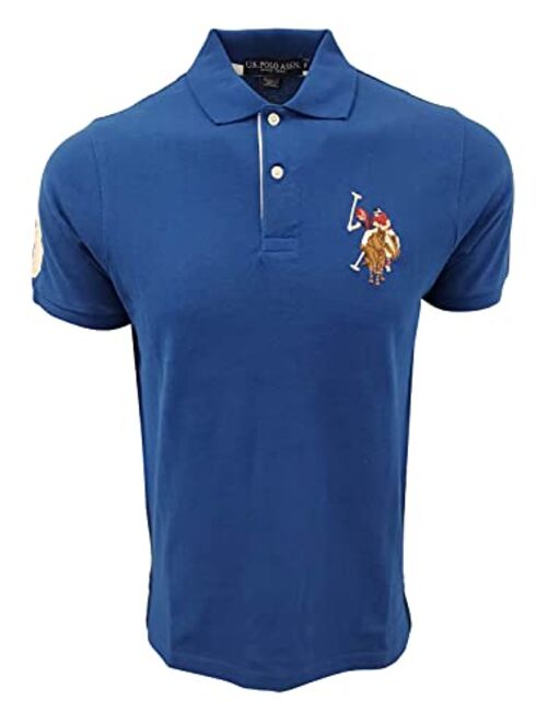 U.S. Polo Assn. Men's Multi Color Logo Solid Pique Polo Shirt