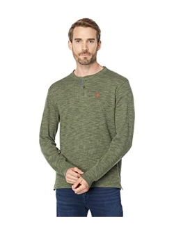 Long Sleeve Space Dye Thermal Henley