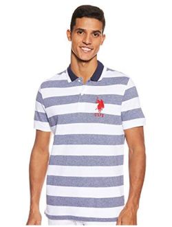 Men's Slim Fit Marle Striped Pique Polo Shirt
