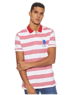 Men's Slim Fit Marle Striped Pique Polo Shirt
