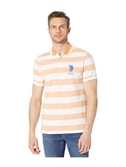 Men's Slim Fit Marle Striped Pique Polo Shirt