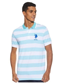 Men's Slim Fit Marle Striped Pique Polo Shirt