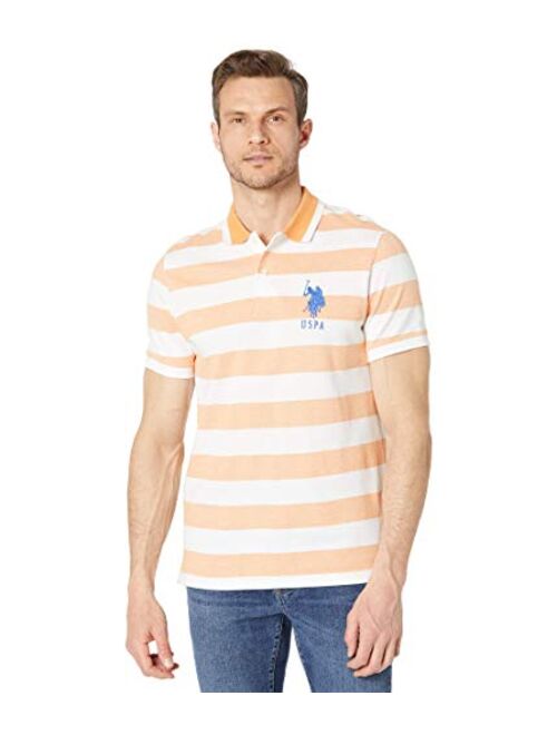 U.S. Polo Assn. Men's Slim Fit Marle Striped Pique Polo Shirt