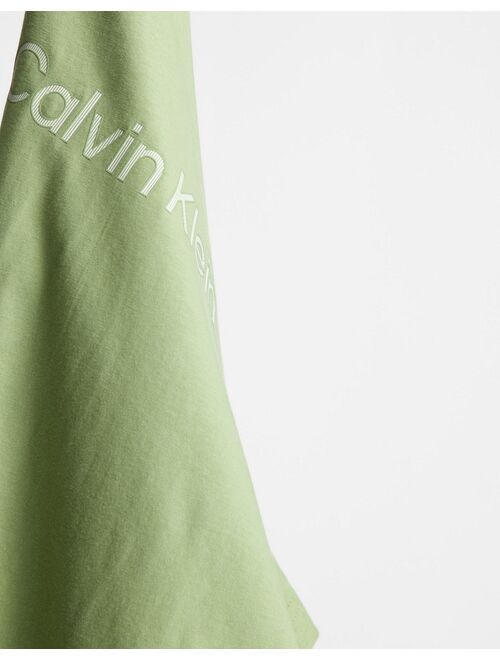 Calvin Klein raised striped logo T-shirt in green