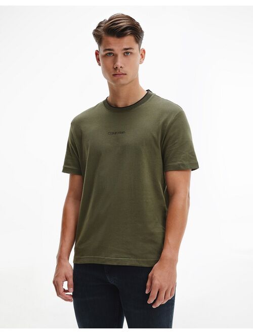 Calvin Klein center logo T-shirt in green