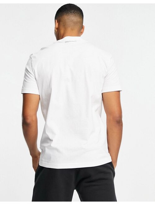 Calvin Klein reversed chest stripe logo t-shirt in white