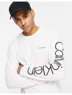 arm logo long sleeve t-shirt in white