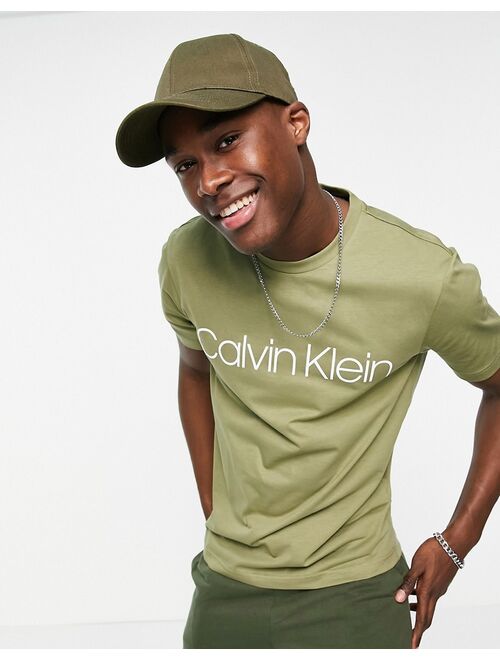 Calvin Klein large front logo t-shirt in delta green