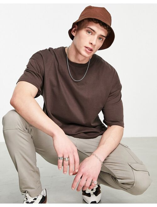 Bershka super oversized t-shirt in brown