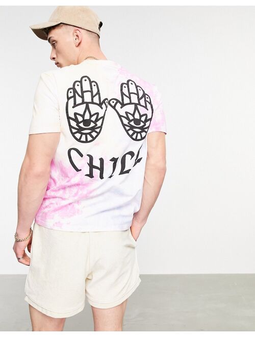 Bershka tie dye chill t-shirt with back print