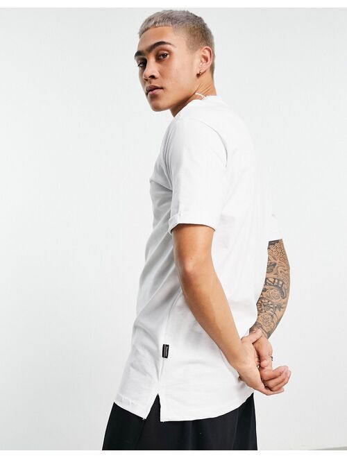 Bershka longline t-shirt in white