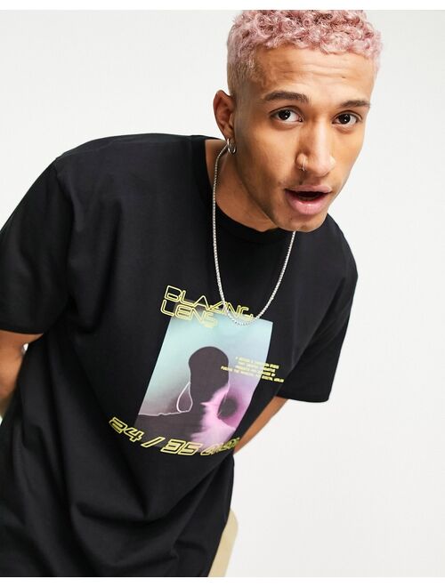 Bershka wide angle back print T-shirt