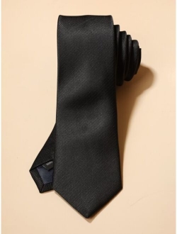 Men Minimalist Textured Solid Polyester Tie