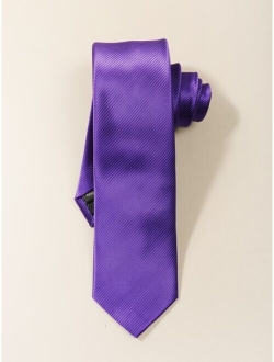 Men Minimalist Textured Solid Polyester Tie