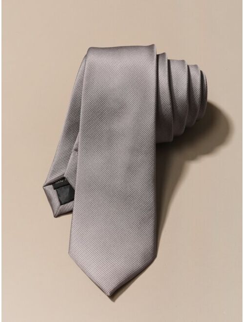 Shein Men Minimalist Textured Solid Polyester Tie