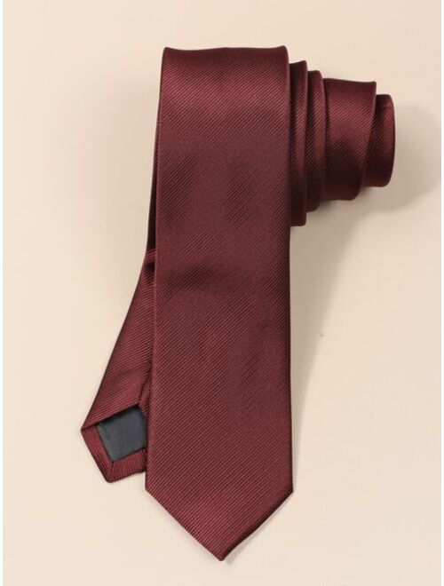 Shein Men Minimalist Textured Solid Polyester Tie