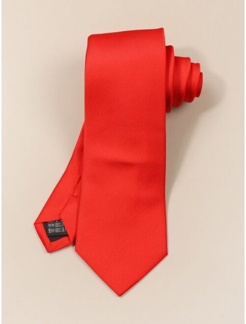 Shein Men Minimalist Textured Solid Polyester Tie