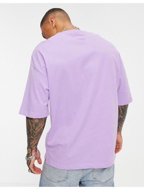 Bershka oversized t-shirt in purple