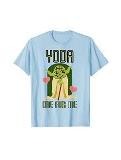 Yoda One For Me Cute Valentine's Graphic T-Shirt