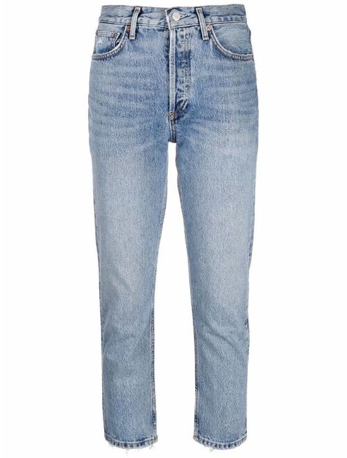 AGOLDE Riley high-waisted cropped jeans