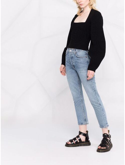 AGOLDE Riley high-waisted cropped jeans